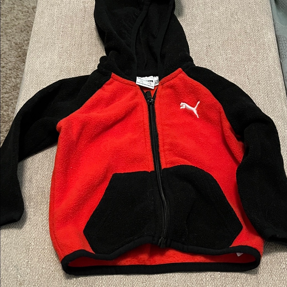 Baby Puma Black and Red Fleece Jacket